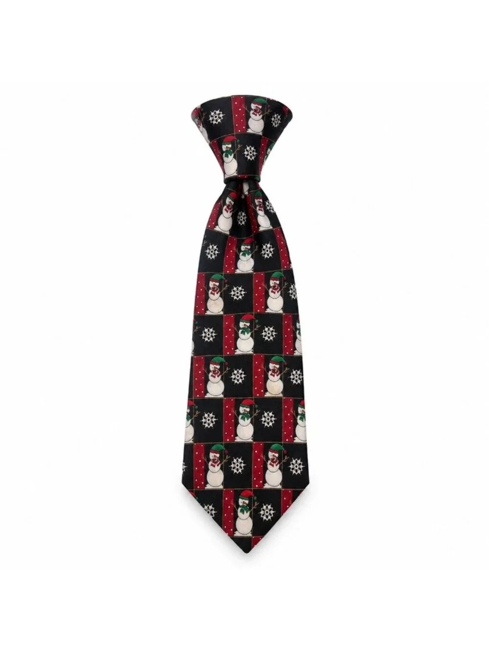NovelTies Hallmark Snowman Christmas Holiday Neck Tie Black Red Novelty Necktie